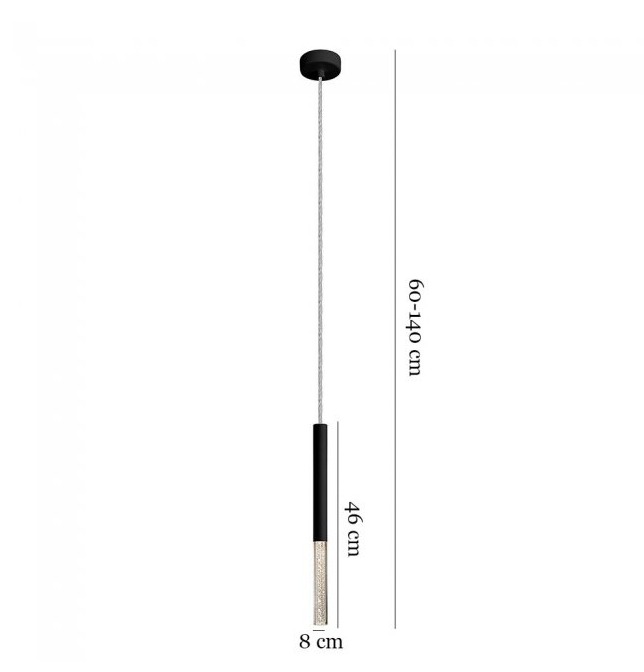 Lampa wisząca One czarna LED 5W 3000K – smukła tuba