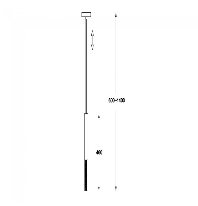 Lampa wisząca One czarna LED 5W 3000K – smukła tuba