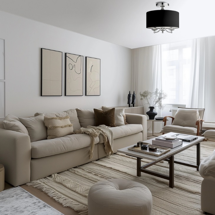Żyrandol Abu Dhabi 50 Hamptons srebrno‑czarny 5xE14