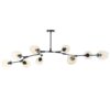 Lampa wisząca Modern Orchid 9xE27 z bursztynowymi szklanymi kloszami