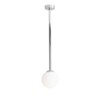 Lampa sufitowa Pinne M srebrna z mlecznym szklanym kloszem