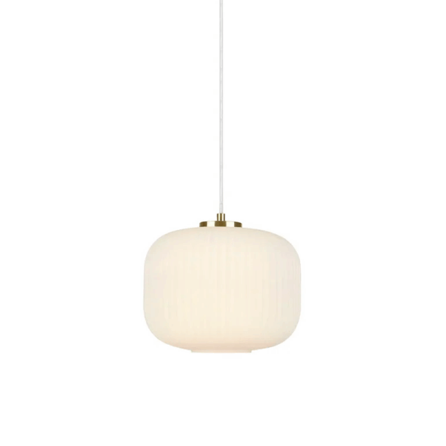 Lampa wisząca Sober złoto-biała ze szklanym kloszem