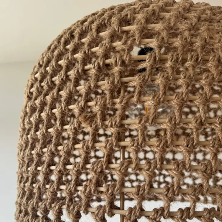 Lampa wisząca boho Kanso 40 – rattanowy klosz w kolorze naturalnym