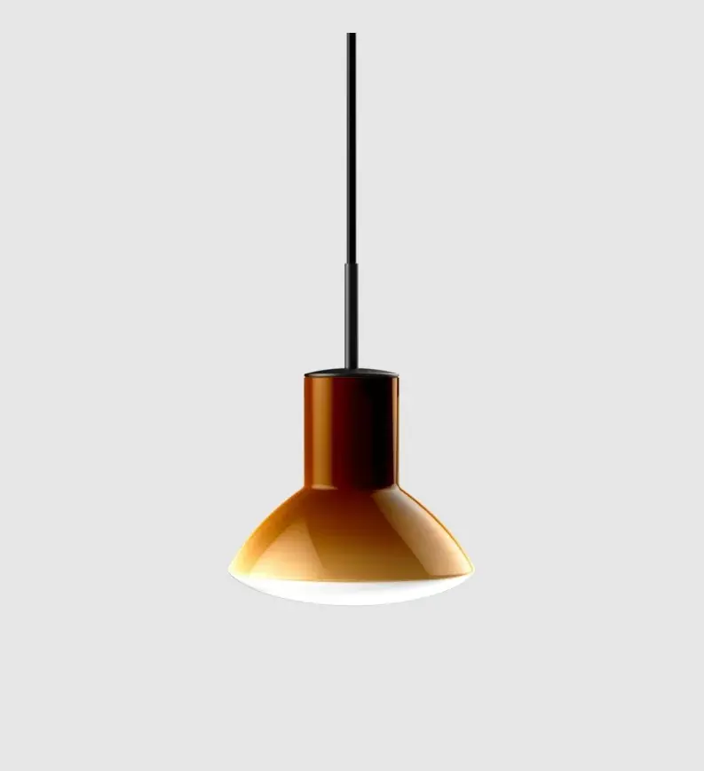Gradientowa lampa wisząca nad stół Onda ochra, szklany klosz