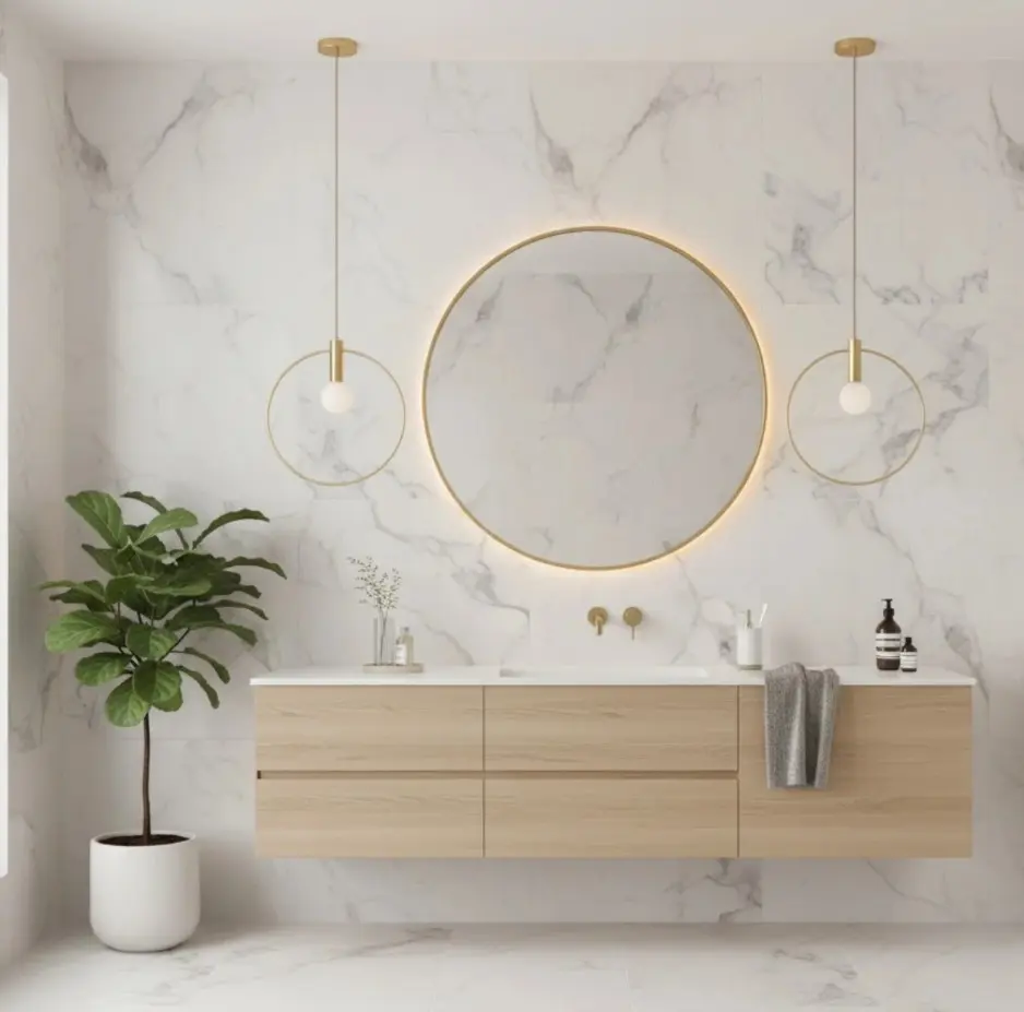 Lampa wisząca Bella 40 obręcz szczotkowany mosiądz - Step into Design