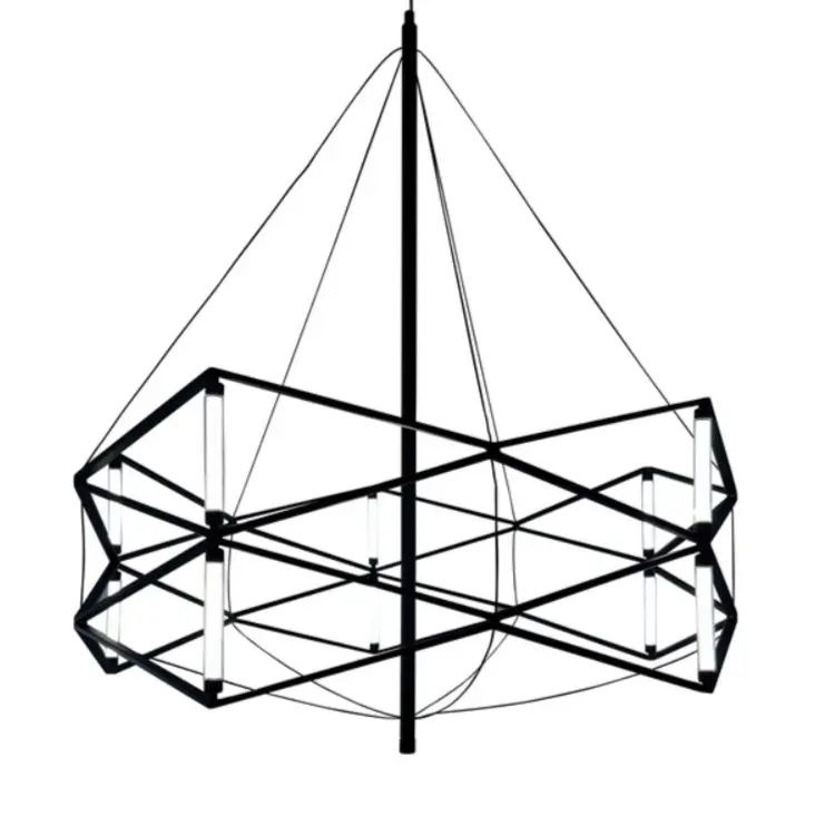 Czarna lampa wisząca geometryczna LED nad stół Space 60