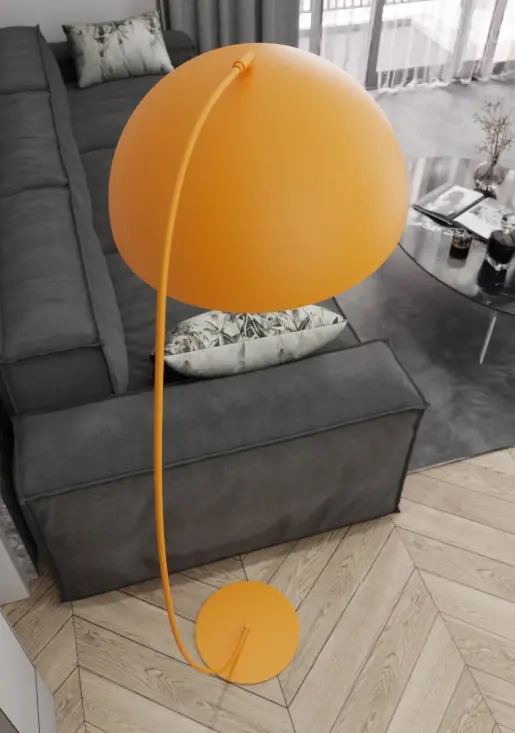 Lampa łukowa nad sofę z półokrągłym kloszem - Emibig Arcos