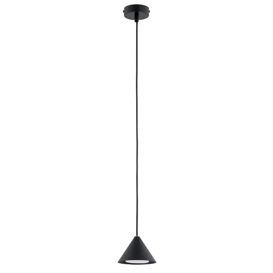 Mała czarna lampa wisząca stożek nad wyspę - Emibig Elit