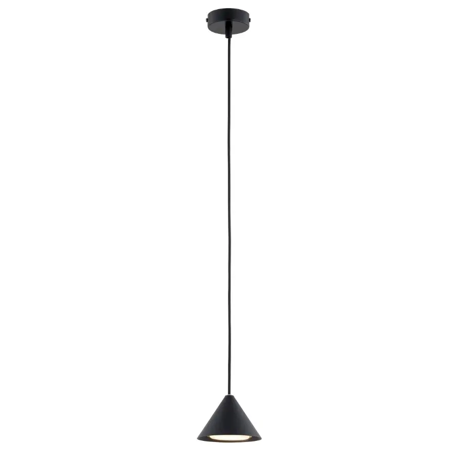 Mała czarna lampa wisząca stożek nad wyspę - Emibig Elit
