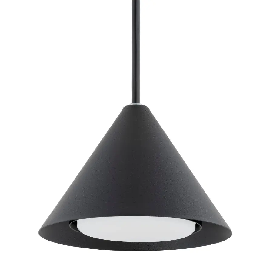 Mała czarna lampa wisząca stożek nad wyspę - Emibig Elit