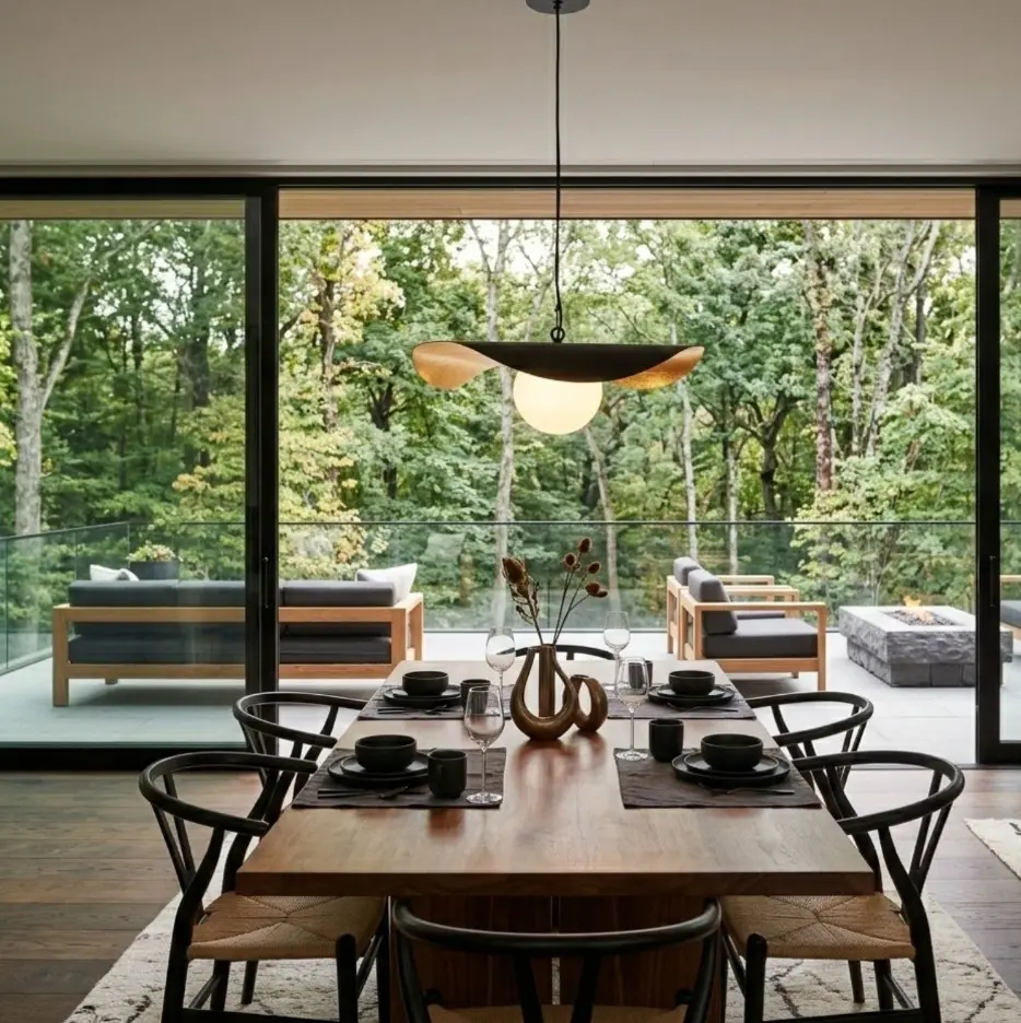 Czarno-złota lampa wisząca loft z mleczną kulą - Enzo 40