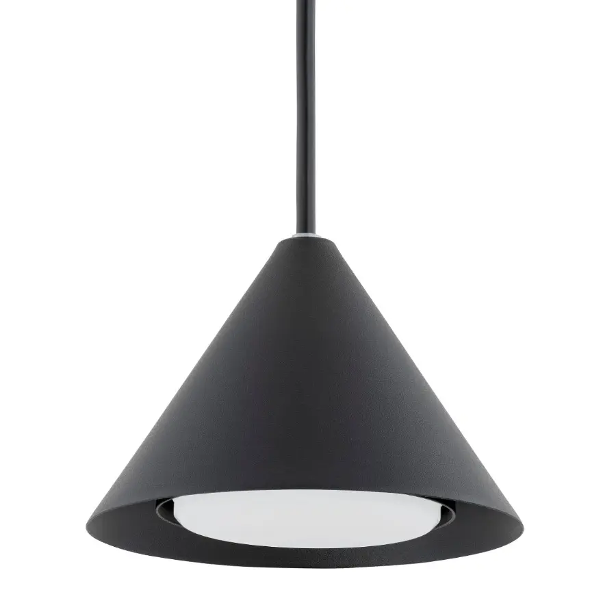 Lampa wisząca długa czarna z 6 kloszami stożek - Emibig Elit 6